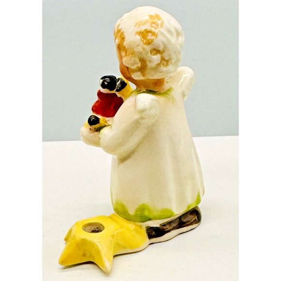 Vintage Goebel Angel Candle Holder Teddy Bear Rocking Horse Lot of 2 - Picture 4 of 11